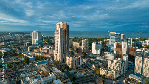 Aerial of Dar es Salaam city in Tanzania