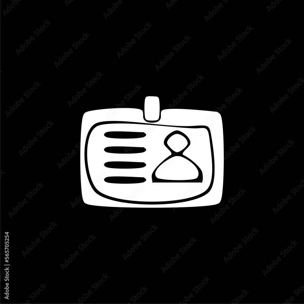ID card line icon isolated on black background ID card line icon isolated on black background