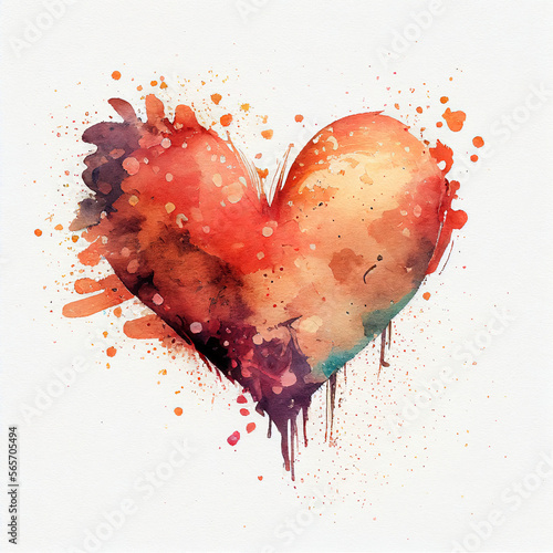 Watercolor Valentine Generative AI