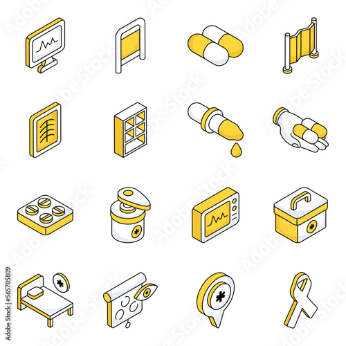 Pack of Medication Flat Icons 

