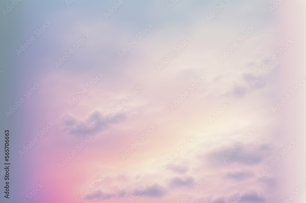 Pastel sky clouds. Illustration graphic design. AI.