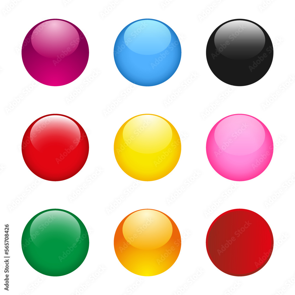Illustration set of design elements.Set of multi-colored buttons on a white background Illustration set of design elements.Set of multi-colored buttons on a white background