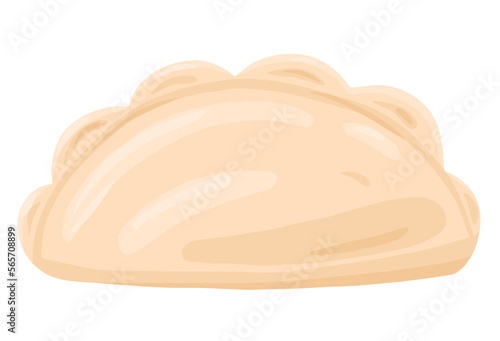 Ukrainian tradishional dish varenyky. Cartoon dumpling pierogi