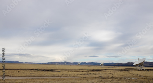 Wallpaper Mural VLA radio telescopes on horizon against cloudy sky Torontodigital.ca