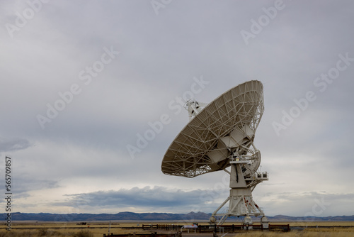 VLA radio telescope against cloudy sky