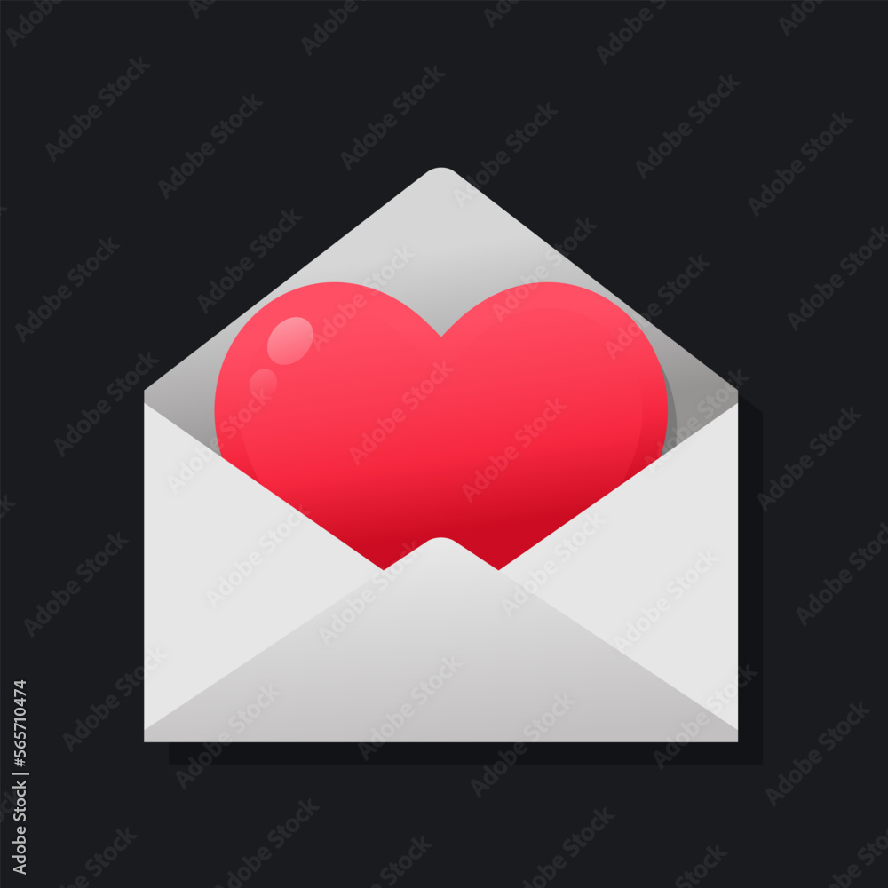 Love letter sign symbol. Email with heart icon. Illustration vector Love letter sign symbol. Email with heart icon. Illustration vector