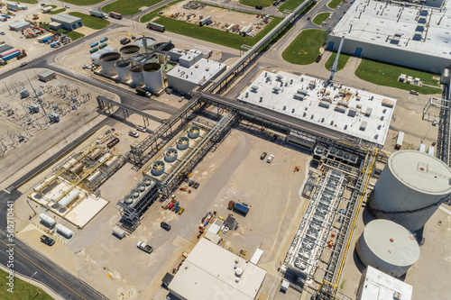 Aerial View of Massive Automotive Manufacturing Facility - Indiana