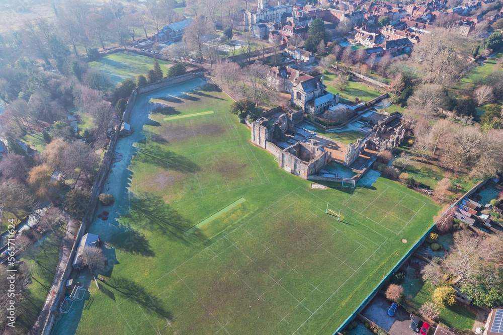 Wolvesey Castlefields Beautiful aerial view of the famous English Heritage site, Wolvesey ...
