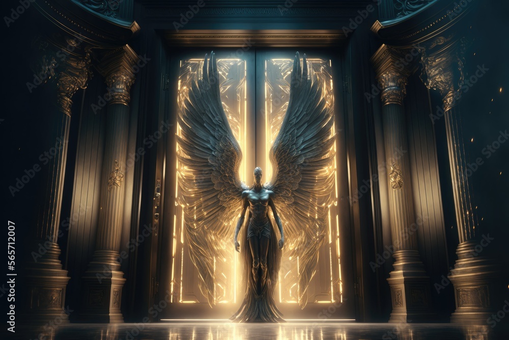 "Angelic Guardian of the Golden Gate A Monument to the Divine Kingdom