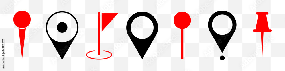 The map pin icon set. Vector simple illustration. Location pin. Maps navigation The map pin icon set. Vector simple illustration. Location pin. Maps navigation