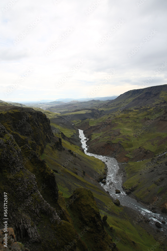 Fototapeta premium waterfall in iceland. Foss in iceland