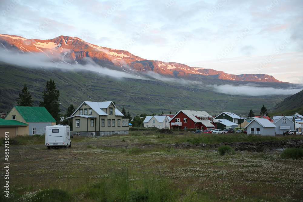 small town in the mountains of iceland