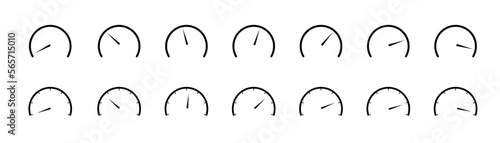 Speedometer line  symbol. Performance simple illustration. Car speed meter concept in vector flat style