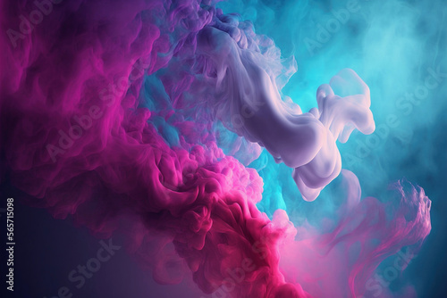 Photographie Abstract smoke pastel blue and magenta colors background wallpaper - generated w