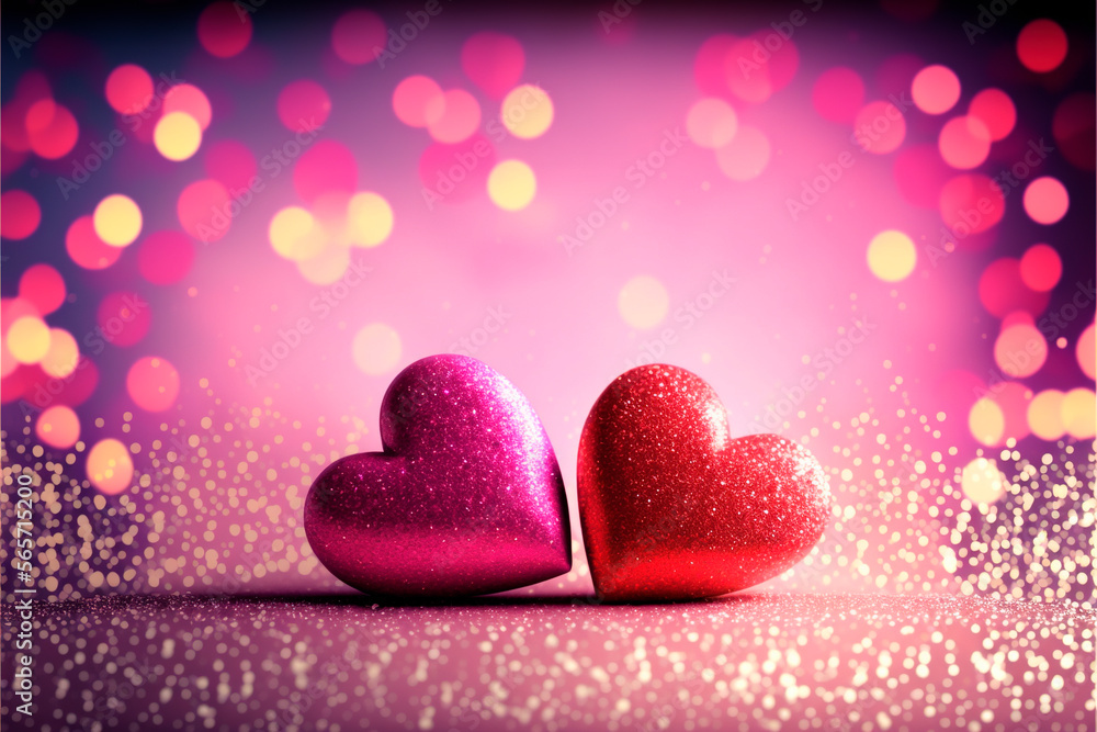 Valentine's Day Big Hearts with a Copy Space, Love is Love, Gift for Your Loved Ones Valentine's Day Big Hearts with a Copy Space, Love is Love, Gift for Your Loved Ones
