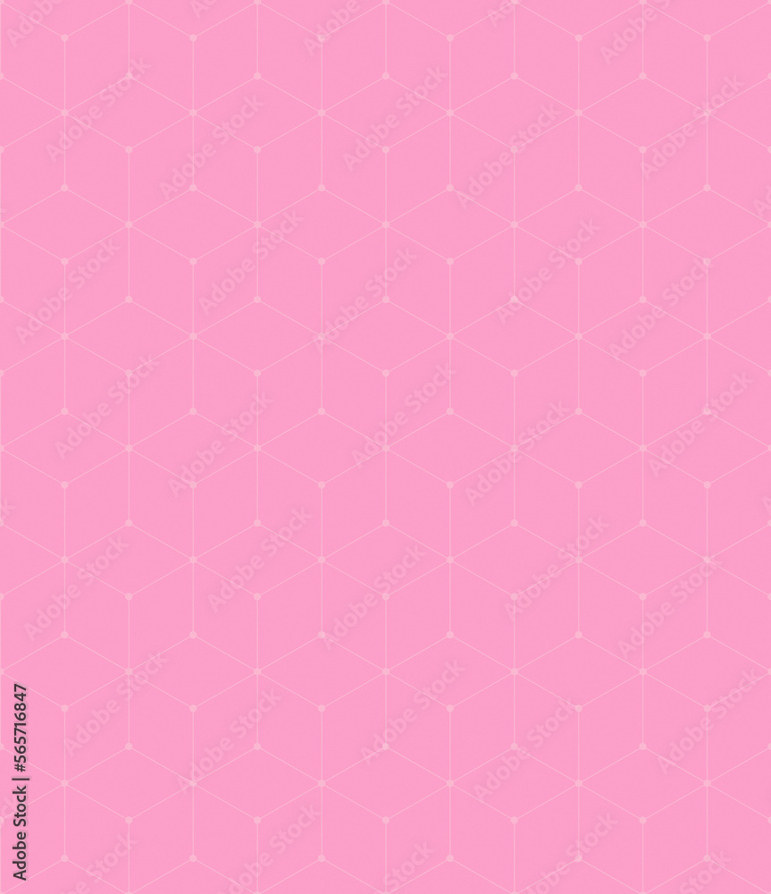Fototapeta premium Light pink 3d cubes on pink background, seamless pattern. Abstract and modern geometric background with repeating pattern.