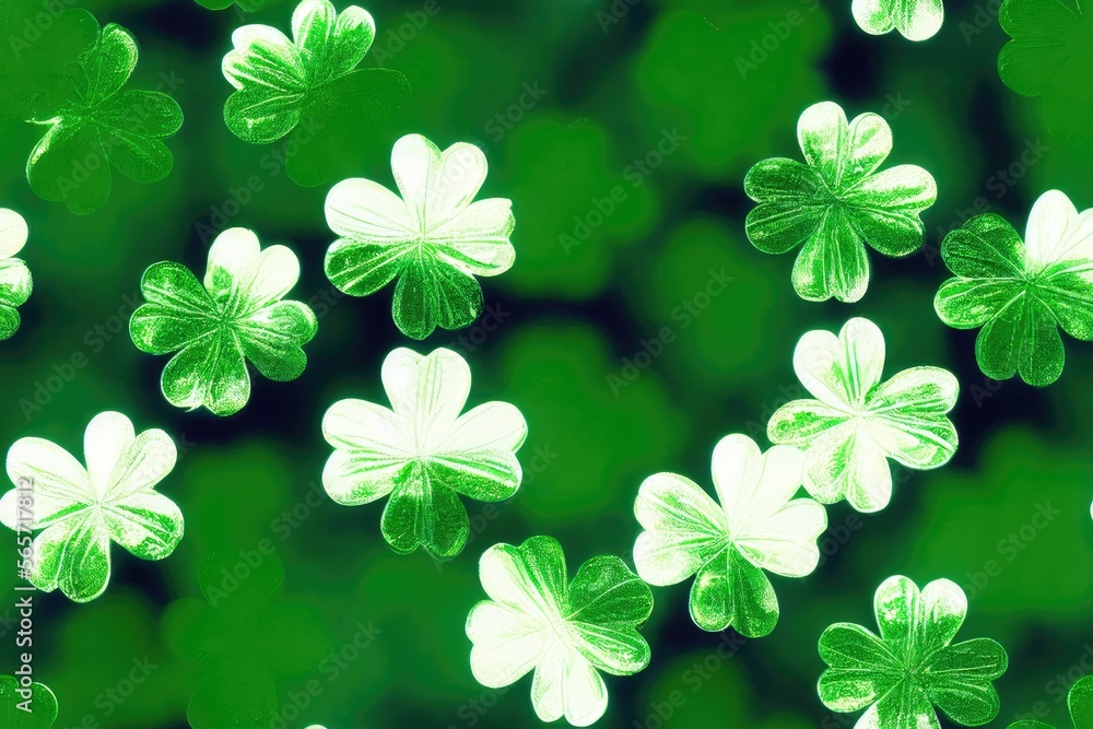 Saint St. Patrick's Day Four-Leaf Clover Clovers Shamrock Shamrocks Seamless Texture Pattern Tiled Repeatable Tessellation Background Image
Saint St. Patrick's Day Four-Leaf Clover Clovers Shamrock Shamrocks Seamless Texture Pattern Tiled Repeatable Tessellation Background Image