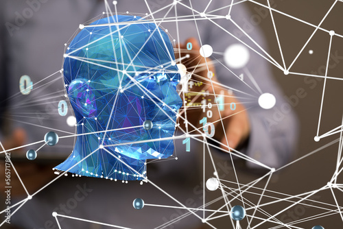 Digital cyberspace with par...