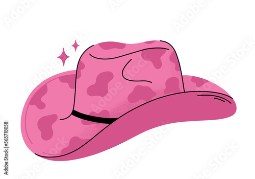 Canvas Print Pink cowboy hat on a transparent background