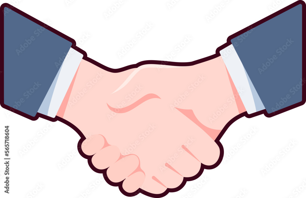 Agreement Partnership Business success team communication teamwork cute Flat with Black Sticker Agreement Partnership Business success team communication teamwork cute Flat with Black Sticker