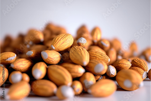  a pile of nuts with the words nikn sekt nnd 500 on it's side and a picture of almonds in the middle. generative ai