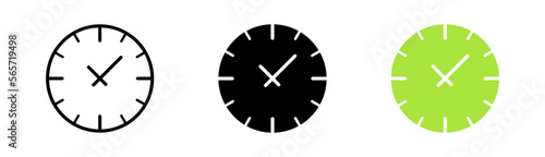 Watch set icon. Reminder, Stopwatch, time, hour, minute, second, day, clock hand, time management. Punctuality concept. Vector icon in line, black and colorful style on white background