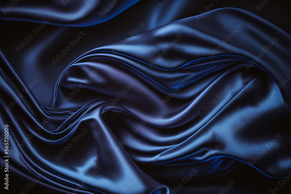 Fototapeta premium Abstract background in dark color, luxury silk fabric, generative ai