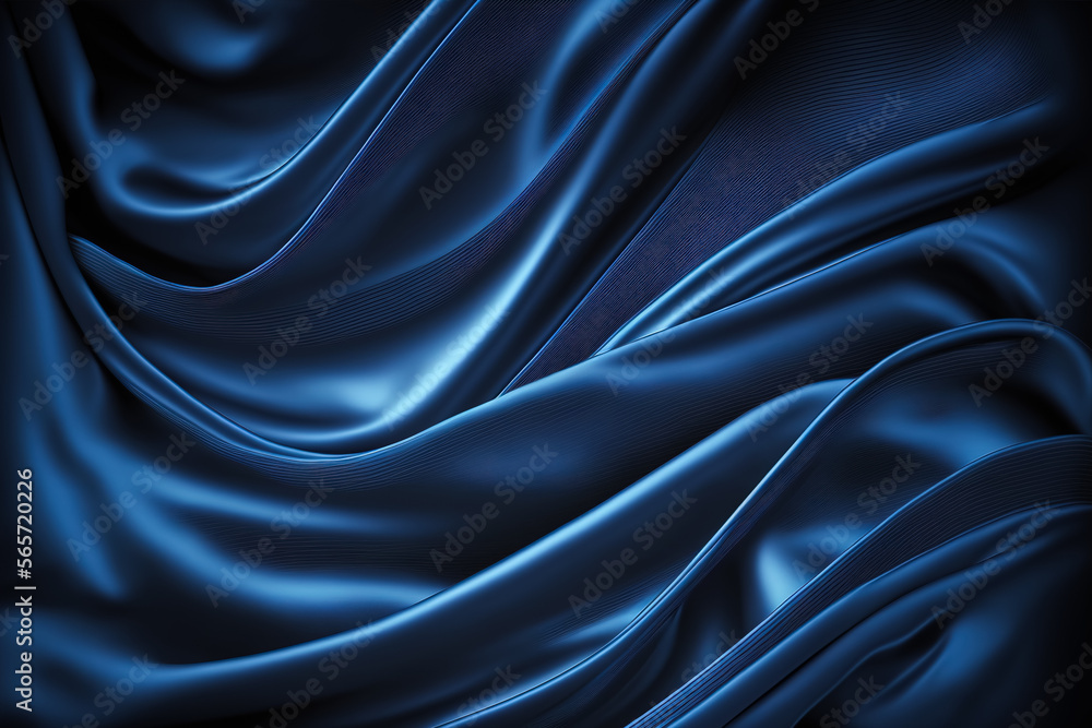 Fototapeta premium Abstract background in dark color, luxury silk fabric, generative ai