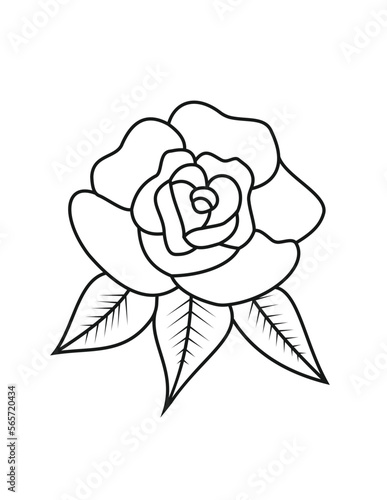 Rose Flowers Coloring Books vector for Kids