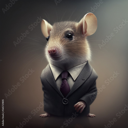 Portrait of mouse in a business suit