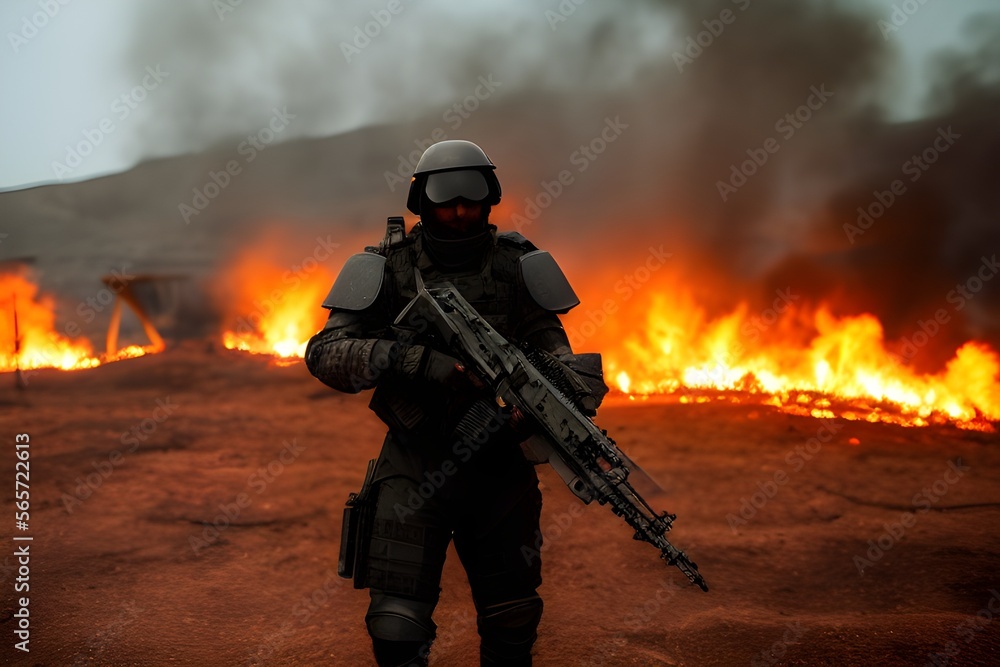 Naklejka premium Space Commander