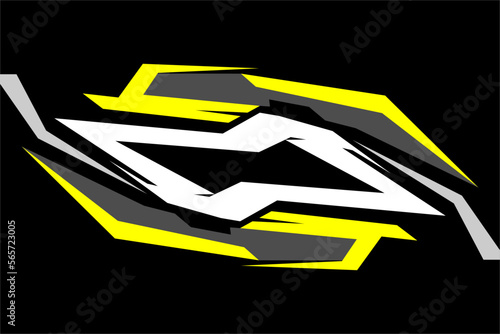 Design vector racing background with unique patterns and bright color combinations such as yellow, white and gray