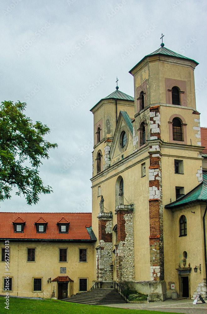 Benedictine Abbey in Tync, Krakow, Poland on a cloudy day