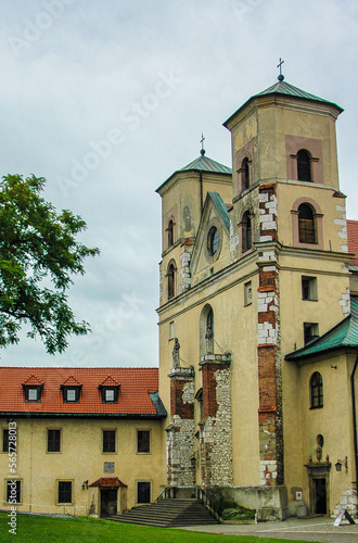 Benedictine Abbey in Tync, Krakow, Poland on a cloudy day