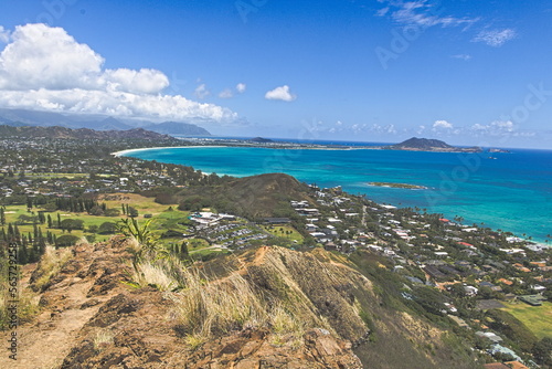 The Lanikai Pillbox trail offers views of the windward side of Oahu, Hawaii