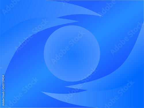 blue gradient colored abstract background. with a circle in the middle and a wave that looks like an eye.