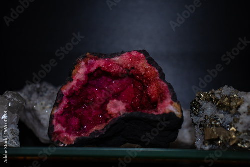 Chrystal from the mines, colorful and precious mine flower, shiny stone photo
