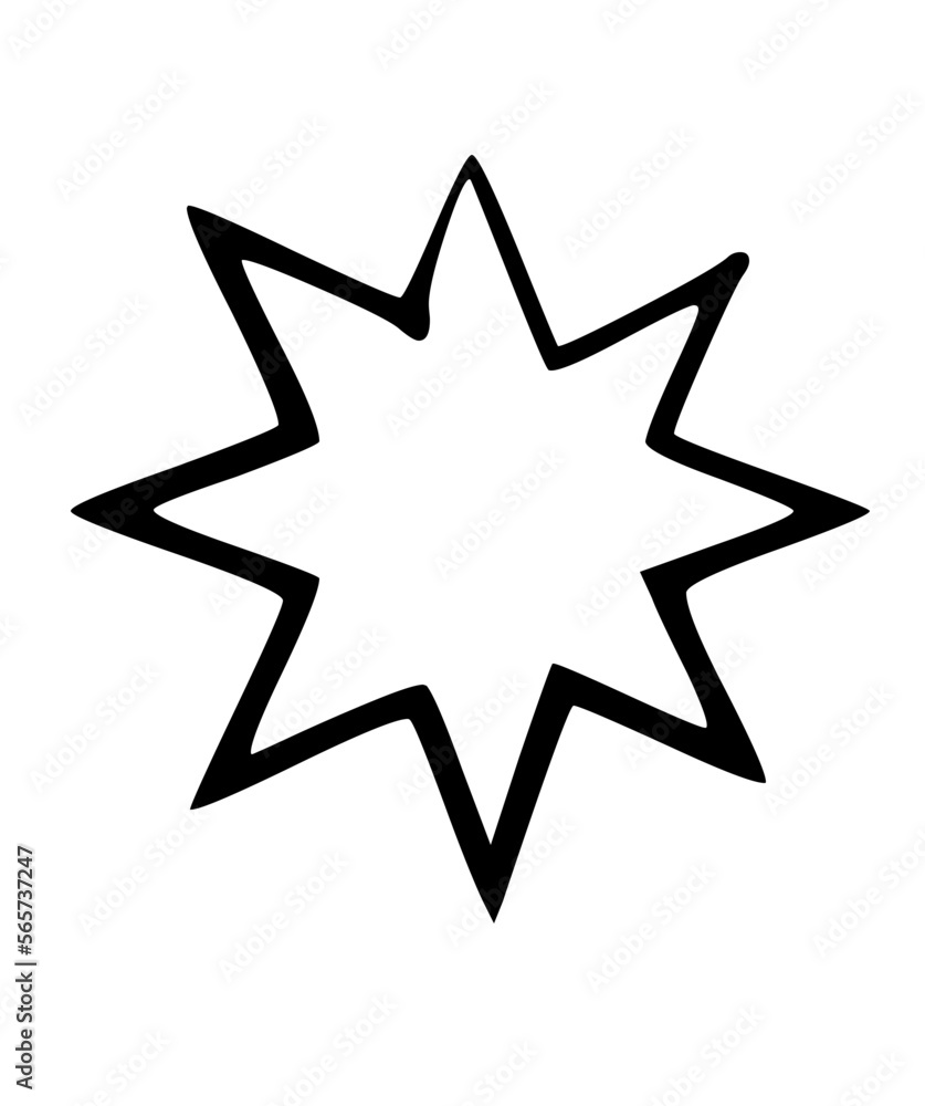 Hand Drawn Rough Messy Octogram Stars Hand Drawn Rough Messy Octogram Stars