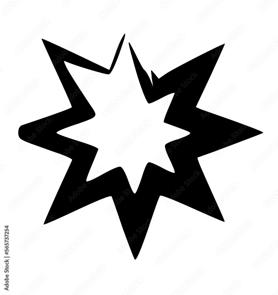 Hand Drawn Rough Messy Octogram Stars Hand Drawn Rough Messy Octogram Stars