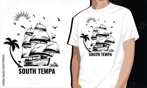 South tempa sea journy t shirt design template photo
