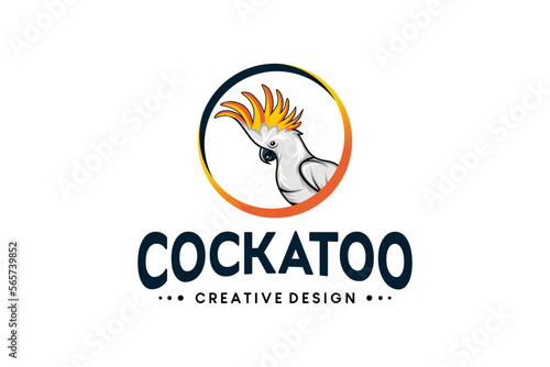 Modern cockatoo logo vector illustration design