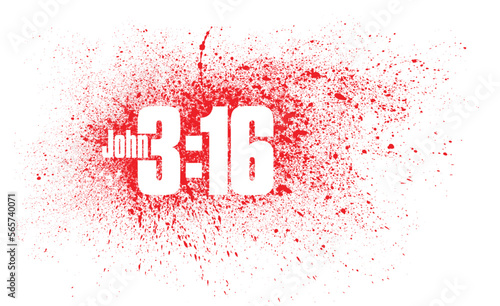 John 3:16 Bible gospel verse reference graphic and sacrificial blood