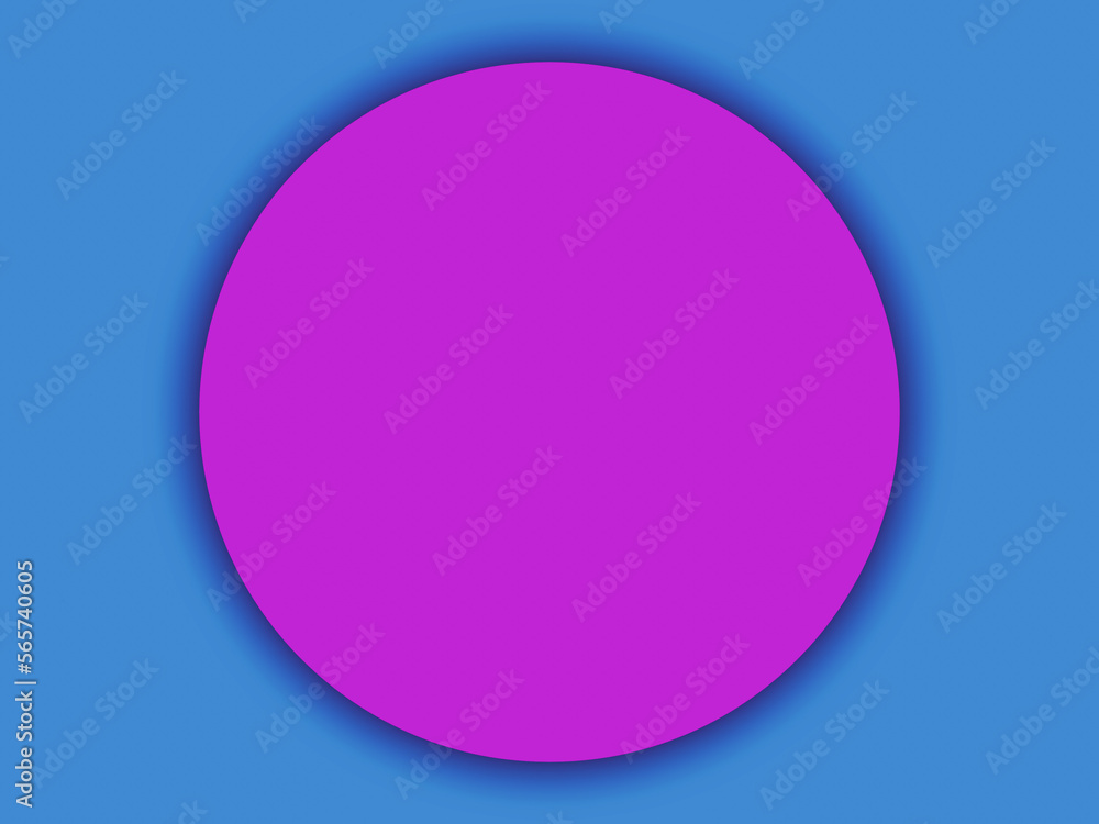 pinkfarbener großer Punkt auf kräftig blauem Hintergrund 