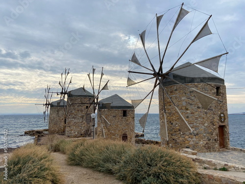 Windmühlen auf der Insel Chios (Griechenland)