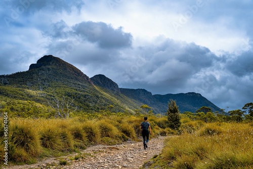 hiking in the mountains