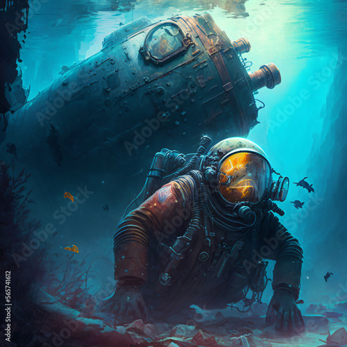 scuba diver in the sea