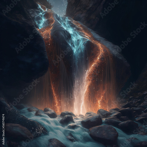 waterfall in the night