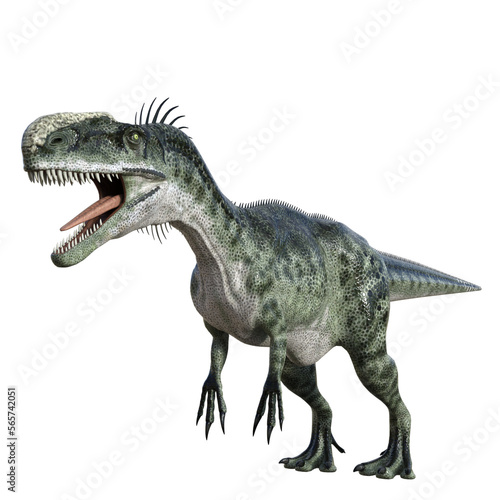 Monolophosaurus dinosaur isolated 3d render © Blueinthesky