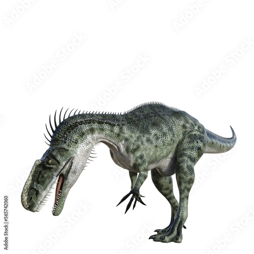 Monolophosaurus dinosaur isolated 3d render © Blueinthesky
