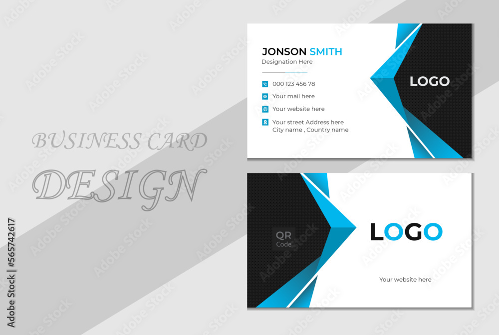 Blue Stylish Business Card. Creative and Clean Business Card Template. Creative Business Card Template. Minimalist Business Card Template.
